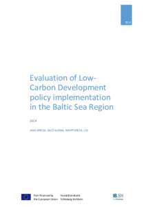 Evaluation of Low-Carbon Development policy implementation in the Baltic Sea Region
