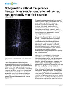 Optogenetics without the genetics: Nanoparticles enable stimulation of normal, non-genetically modified neurons