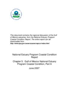 National Estuary Program Coastal Condition Report, NEP CCR - Chapter 5, Gulf of Mexico