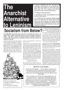 The Anarchist Alternative to Leninism  A spectre is haunting the left - the spectre of