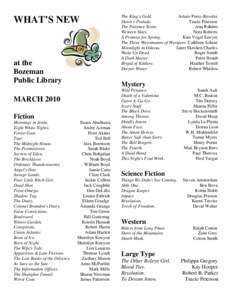 WHAT’S NEW  at the Bozeman Public Library