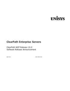 ClearPath MCP Release 15.0 SRA