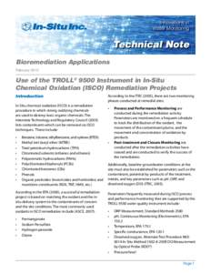 Innovations in Water Monitoring Technical Note Bioremediation Applications February 2010