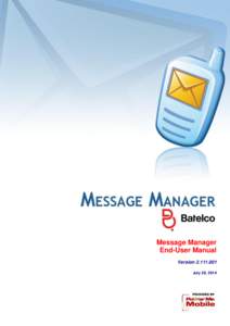 Message Manager End-User ManualMTC Message Manager End-User Manual