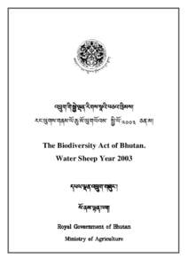 Biodiversity Act of Bhutan 2003_English_
