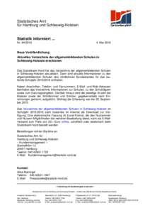 Statistisches Amt für Hamburg und Schleswig-Holstein Statistik informiert ... Nr