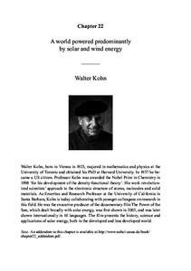 Chapter 22  A world powered predominantly by solar and wind energy  Walter Kohn