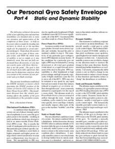 Our Personal Gyro Safety Envelope Part 4 Static and Dynamic Stability  The following technical discussion
