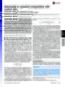 Universality in numerical computations with random data Percy A. Deifta,1, Govind Menonb, Sheehan Olverc, and Thomas Trogdona a Courant Institute, New York University, New York, NY 10012; bDivision of Applied Mathematics
