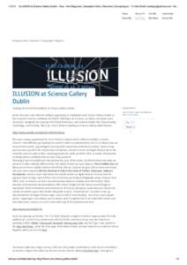 ILLUSION at Science Gallery Dublin - Rua - Irish Magician | Deception Artist | Illusionist | Escapologist - To Hire Email:  - Ru… Home  Rua on TV