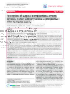 Slankamenac et al. Patient Safety in Surgery 2011, 5:30 http://www.pssjournal.com/contentRESEARCH  Open Access