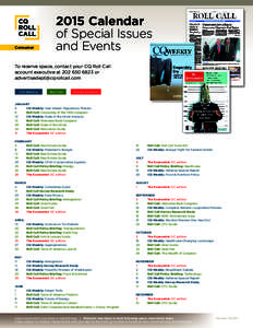 ConsumerCalendar of Special Issues and Events