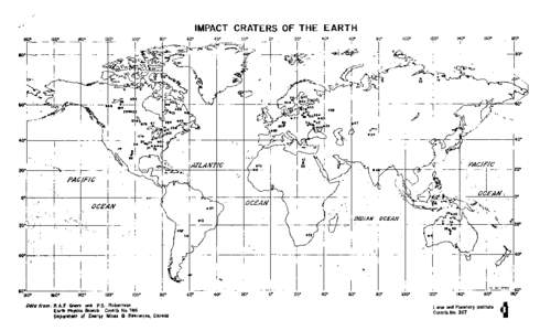 Impact craters of the Earth