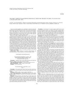 Journal of Vertebrate Paleontology 25(3):725–728, September 2005 © 2005 by the Society of Vertebrate Paleontology