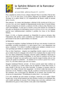 1  la Sphère Biliaire et la Rancœur la Logique du Symptôme par Laurent Daillie - publié dans Néosanté n°22 - Avril 2013