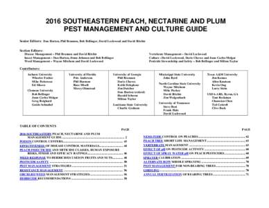 SOUTHEASTERN PEACH, NECTARINE AND PLUM INTEGRATED ORCHARD MANAGEMENT GUIDE