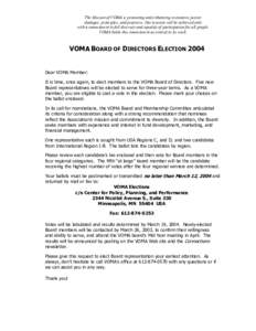 VOMA BOARD OF DIRECTORS ELECTION 2002