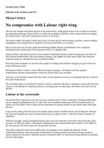 Socialist Party | Print Editorial of the Socialist, issue 911 #Keep Corbyn  No compromise with Labour right wing