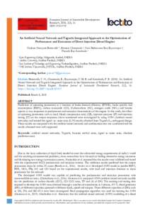 An Artificial Neural Network and Taguchi Integrated Approach to the Optimization of Performance and Emissions of Direct Injection Diesel Engine