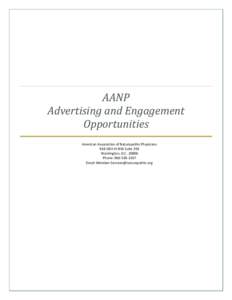 AANP Advertising and Engagement Opportunities American Association of Naturopathic Physicians 818 18th St NW Suite 250 Washington, D.C[removed]