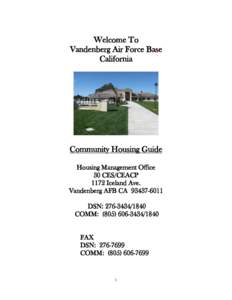 Welcome To Vandenberg Air Force Base California Community Housing Guide Housing Management Office