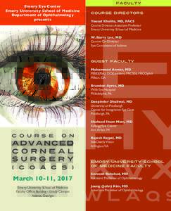 Emory Eye Center Emory University School of Medicine Department of Ophthalmology presents  faculty
