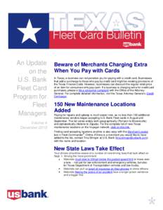 An Update on the U.S. Bank Fleet Card Program for Fleet