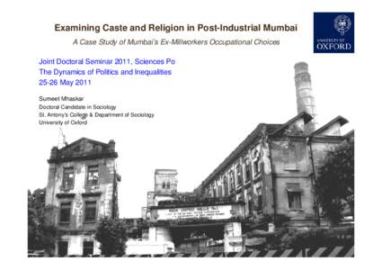Researching Labour in Urban India: Methodological Reflections from Mumbai’s Working Class District