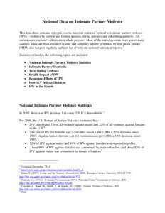 2012 National Data on Intimate Partner Violence