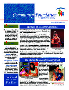 Community Foundation for San Benito County Winter 2012 Newsletter  Mission