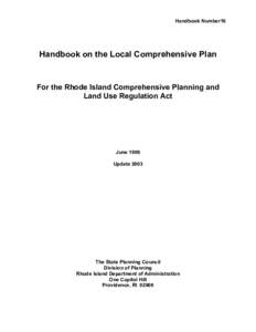 Handbook Number16  Handbook on the Local Comprehensive Plan For the Rhode Island Comprehensive Planning and Land Use Regulation Act