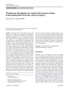 J Comp Physiol B DOIs00360ORIGINAL PAPER  Warming up and shipping out: arousal and emergence timing