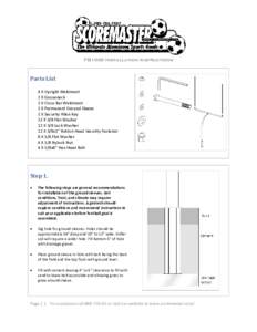 FB1000 Installation Instructions  Parts List 4 X Upright Weldment 2 X Gooseneck 2 X Cross Bar Weldment