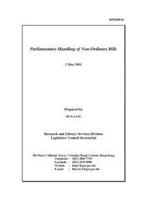 RP10[removed]Parliamentary Handling of Non-Ordinary Bills