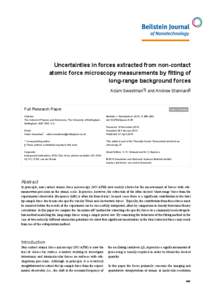 Uncertainties in forces extracted from non-contact atomic force microscopy measurements by fitting of long-range background forces