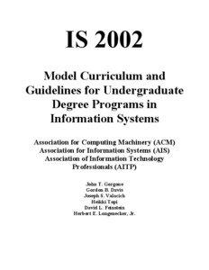 IS 2002 Model Curriculum and Guidelines for Undergraduate