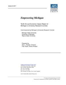 Empowering Michigan: Tenth Annual Economic Impact Report of Michigan’s University Research Corridor