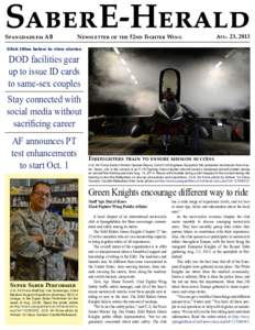 Saber E-Herald Spangdahlem AB Newsletter of the 52nd Fighter Wing  Aug. 23, 2013