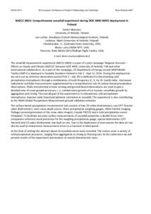 ERAD[removed]8th European Conference on Radar in Meteorology and Hydrology Short Abstract #287