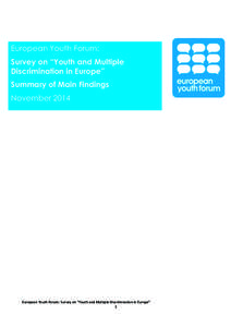 European Youth Forum: Survey on “Youth and Multiple Discrimination in Europe” Summary of Main Findings  )