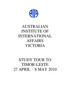AUSTRALIAN INSTITUTE OF INTERNATIONAL AFFAIRS VICTORIA