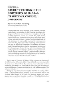 CHAPTER 22.  STUDENT WRITING IN THE UNIVERSITY OF MADRAS: TRADITIONS, COURSES, AMBITIONS