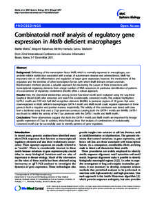 Morita et al. BMC Systems Biology 2011, 5(Suppl 2):S7 http://www.biomedcentral.com[removed]S2/S7 PROCEEDINGS  Open Access