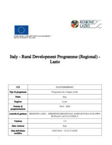 Italy - Rural Development Programme (Regional) Lazio  CCI 2014IT06RDRP005