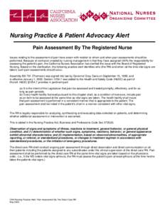 Microsoft Word - Nursing Practice Alert - Pain Assessment