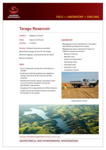 Tarago Reservoir Location: Gippsland, Victoria  Client: