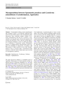 Mycoscience:456–461 DOIs10267SHORT COMMUNICATION  Mycoparasitism between Squamanita paradoxa and Cystoderma