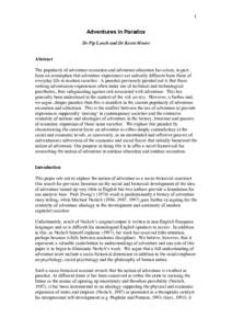 1  Adventures in Paradox Dr Pip Lynch and Dr Kevin Moore Abstract The popularity of adventure recreation and adventure education has arisen, in part,