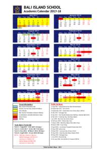 BALI ISLAND SCHOOL  Academic CalendarMon 3 10