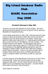 Big Island Amateur Radio Club BIARC Newsletter